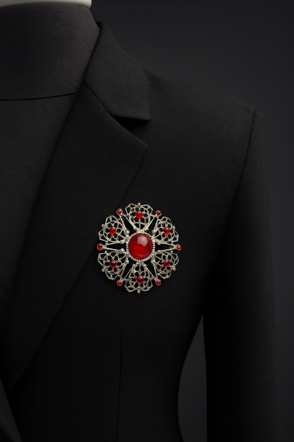 Scarlet Radiance Brooch